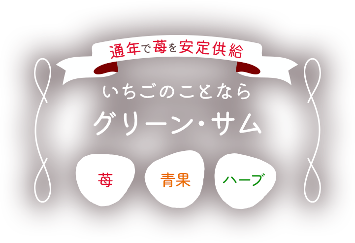 通年で苺を安定供給 いちごのことならグリーン・サム 「苺」 「青果」 「ハーブ」